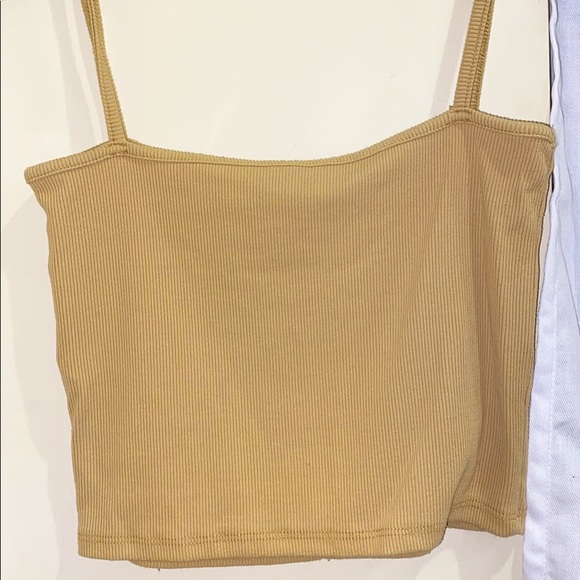 Brandy Melville ribbed yellow crop tank top - Picture 1 of 1